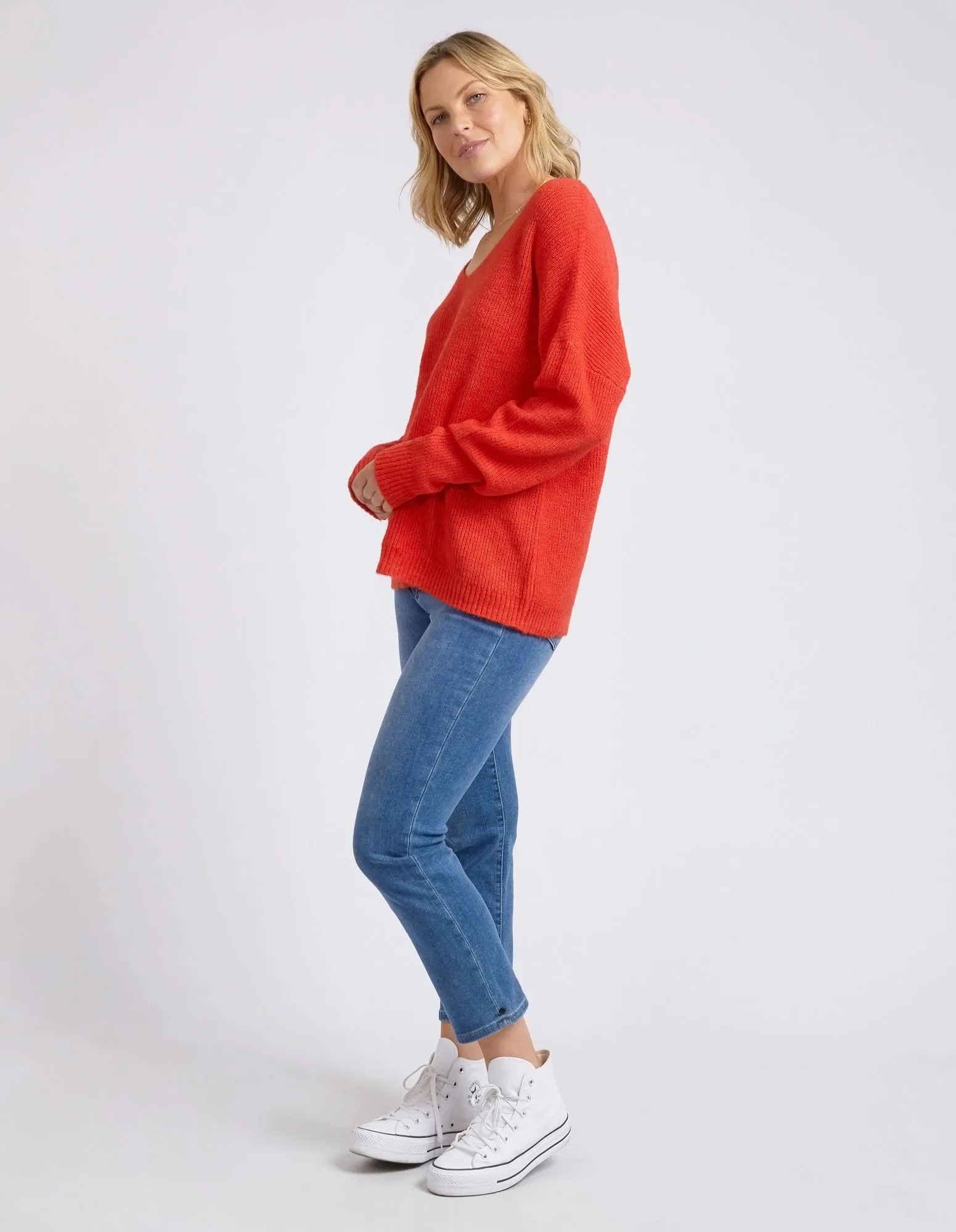 Verity V Neck Knit Tangello