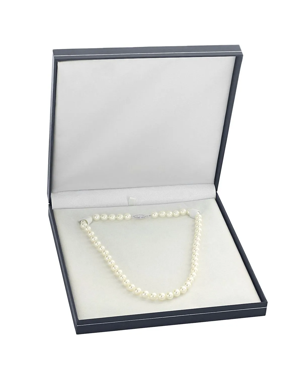 White Japanese Akoya Choker Length Pearl Necklace, 7.0-7.5mm - AAA Quality